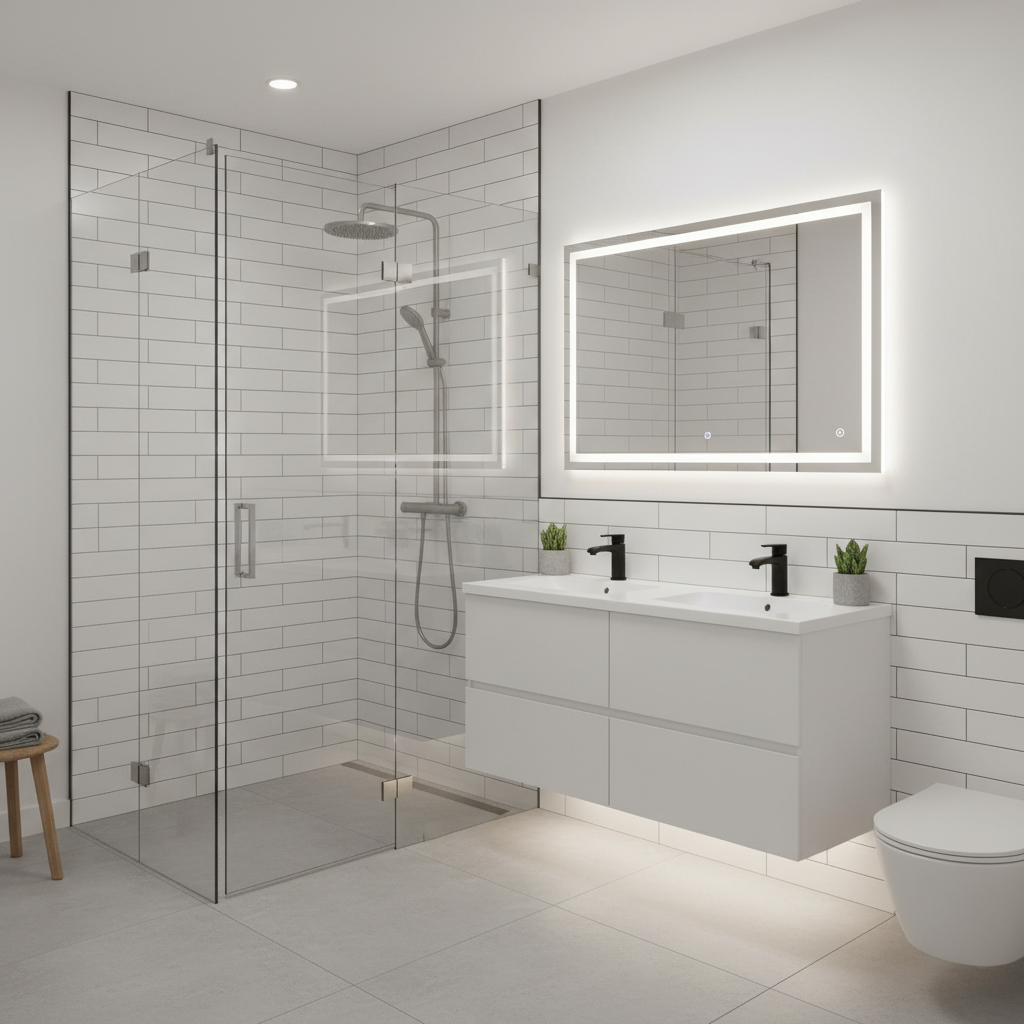 Modern Bathroom Renovation League City TX - Tell Projects